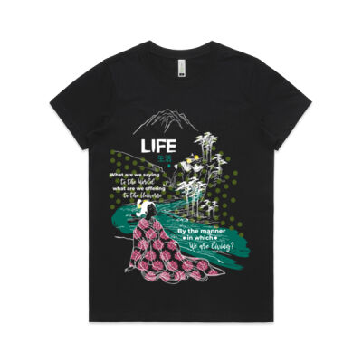 Womens Organic Maple T Life (dark) Thumbnail