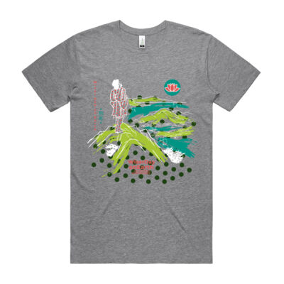 Mens Organic Staple T Wiser (green sun/ dark) Thumbnail