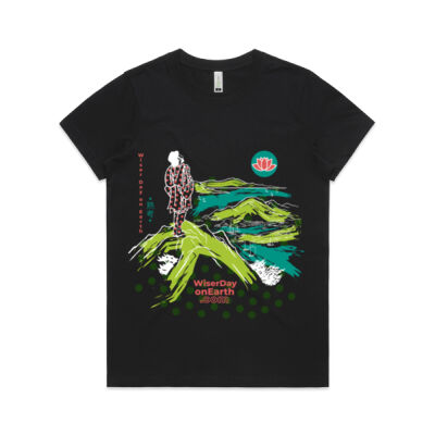 Womens Organic Maple T Wiser (green sun/ dark) Thumbnail